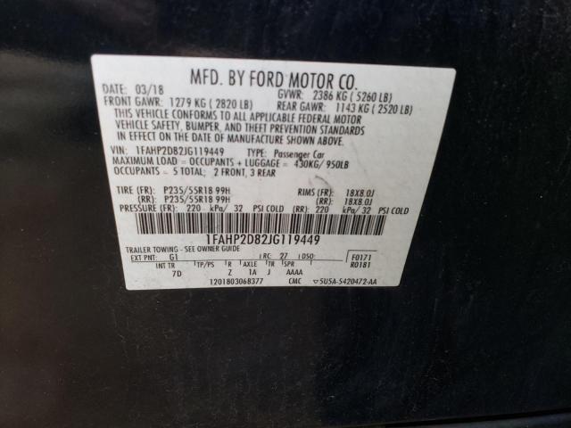 2018 FORD TAURUS SE - 1FAHP2D82JG119449