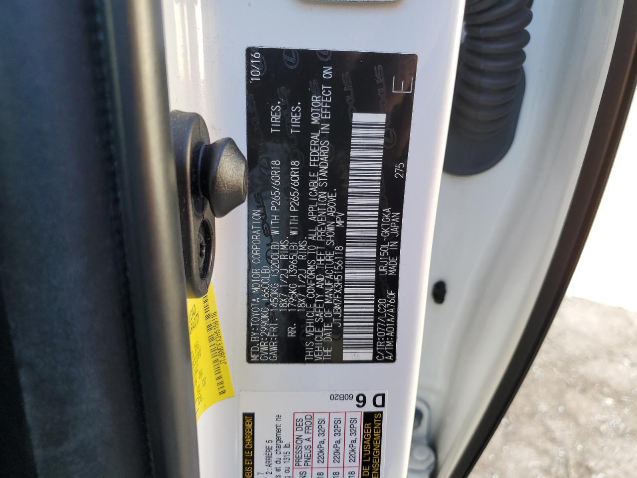 JTJBM7FX3H5156118 2017 Lexus Gx 460