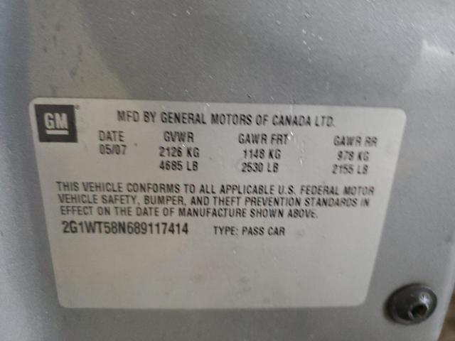 2008 Chevrolet Impala Lt VIN: 2G1WT58N689117414 Lot: 39563364