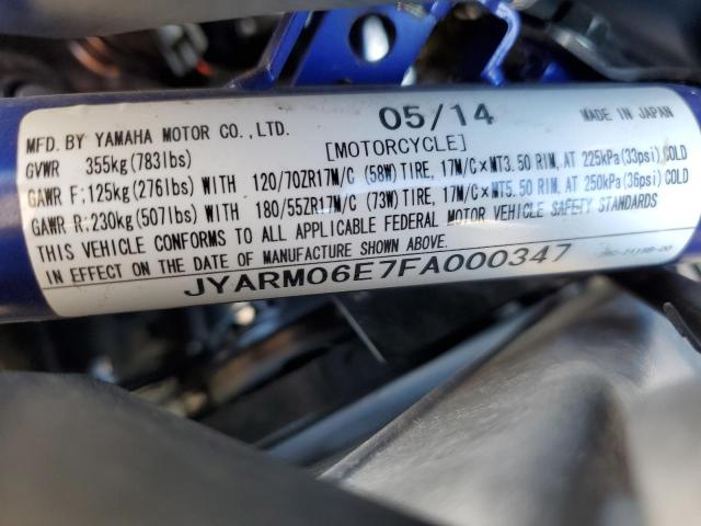2015 YAMAHA FZ07 JYARM06E7FA000347