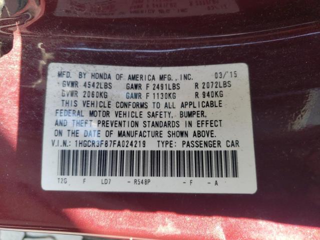 2015 HONDA ACCORD EXL - 1HGCR3F87FA024219