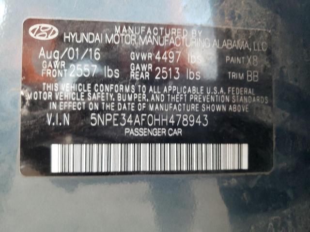 5NPE34AF0HH478943 | 2017 HYUNDAI SONATA SPO