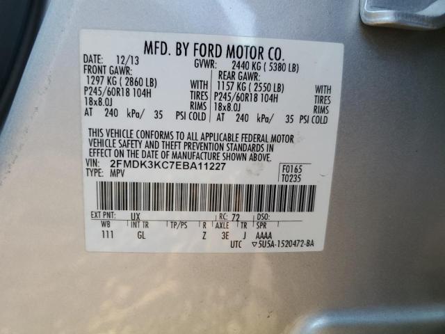 2FMDK3KC7EBA11227 | 2014 FORD EDGE LIMIT