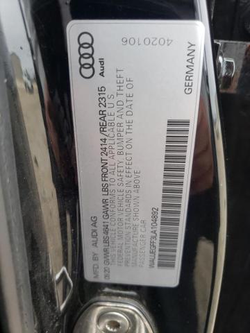 2020 AUDI A3 S-LINE - WAUJEGFF3LA104892