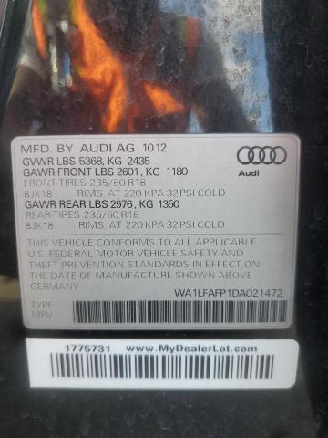 VIN WA1LFAFP1DA021472 2013 Audi Q5, Premium Plus no.13