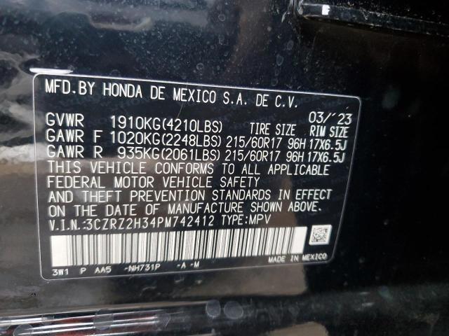 3CZRZ2H34PM742412 | 2023 HONDA HR-V LX