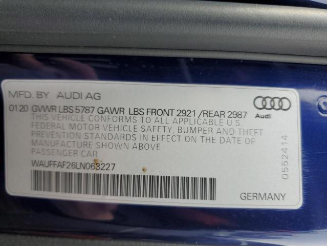 2020 AUDI S6 PRESTIG WAUFFAF26LN063227