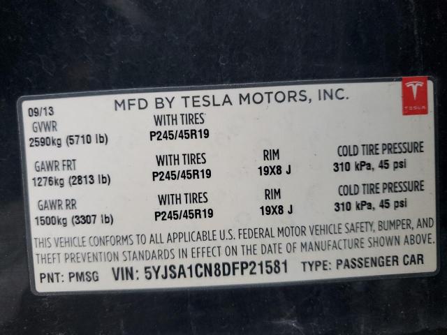 5YJSA1CN8DFP21581 | 2013 Tesla model s