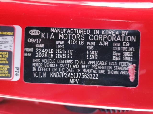 KNDJP3A51J7563322 | 2018 KIA SOUL +