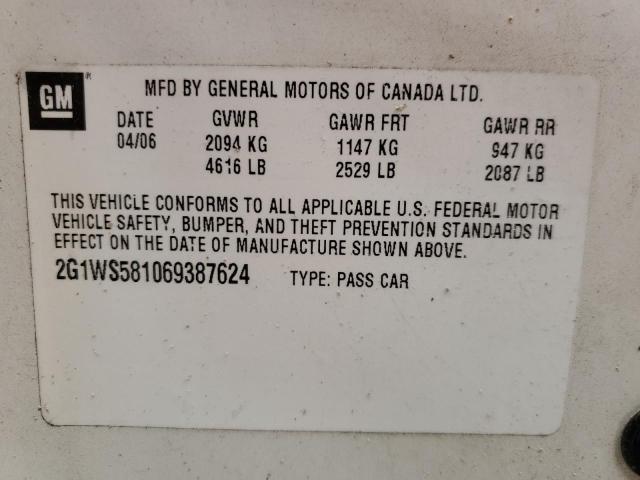 2G1WS581069387624 | 2006 Chevrolet impala police