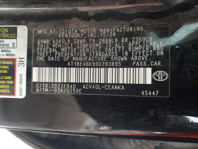 4T1BE46K99U393895 | 2009 Toyota camry base