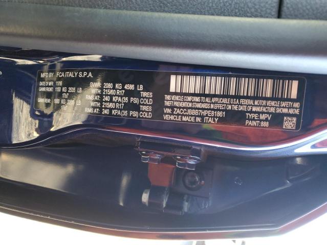 2017 Jeep Renegade Latitude VIN: ZACCJBBB7HPE81861 Lot: 38290394