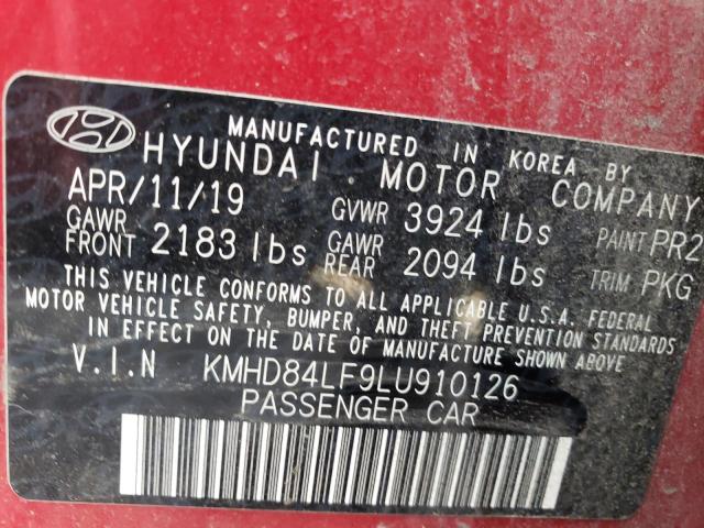 KMHD84LF9LU910126 | 2020 HYUNDAI ELANTRA SE