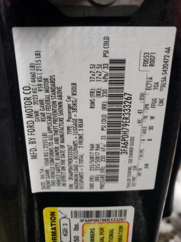 3FA6P0H79ER333267 | 2014 FORD FUSION SE