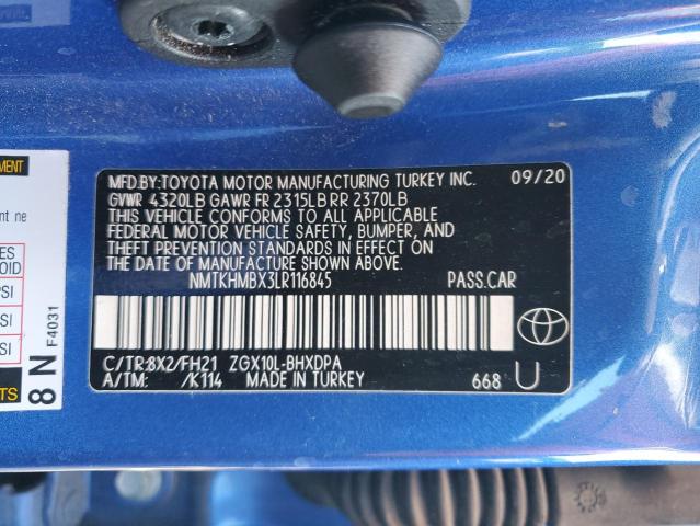 NMTKHMBX3LR116845 | 2020 Toyota c-hr xle