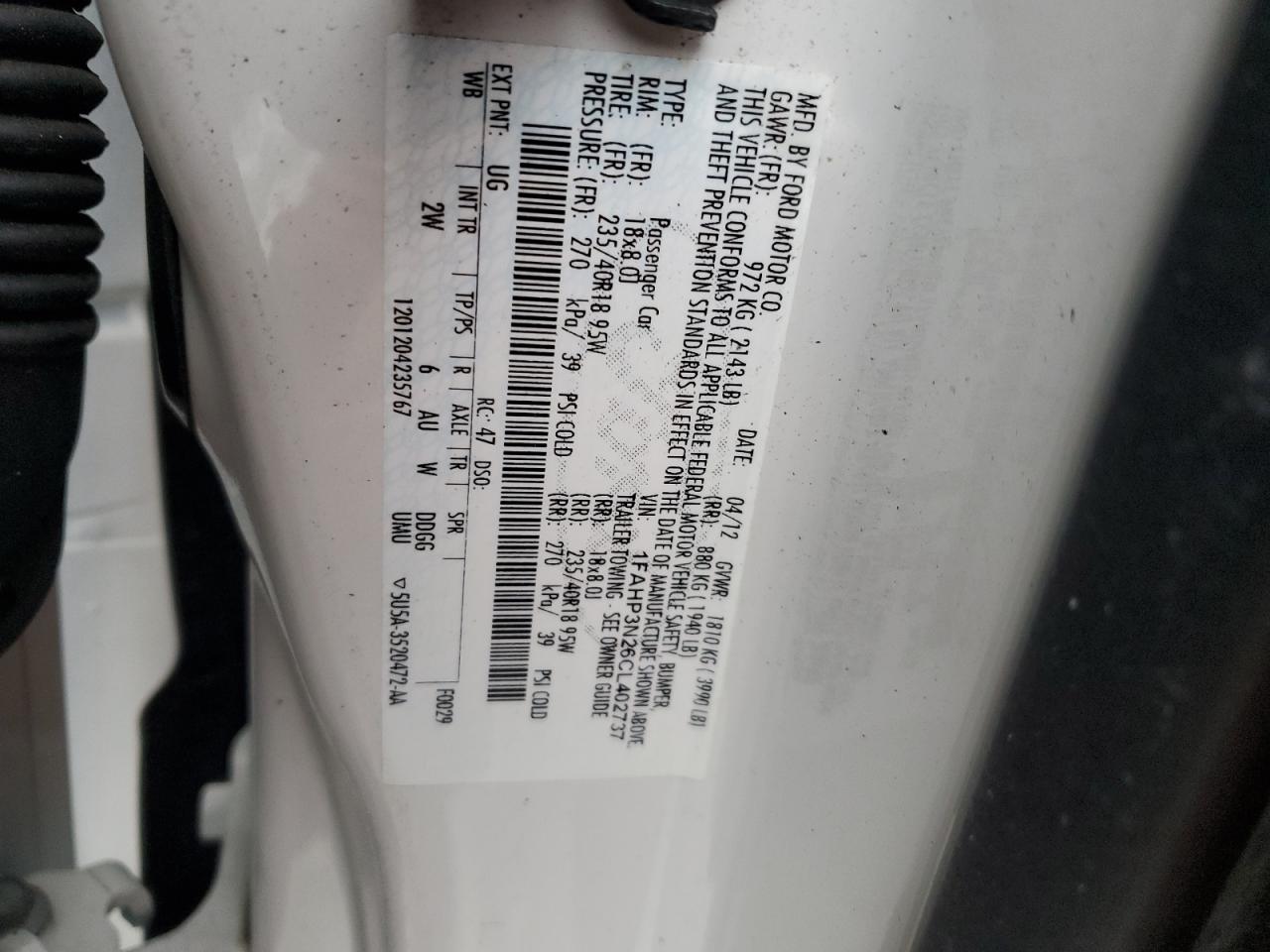 1FAHP3N26CL402737 2012 Ford Focus Titanium