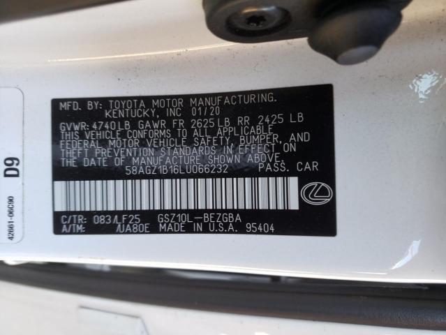 2020 LEXUS ES 350 F-S - 58AGZ1B16LU066232