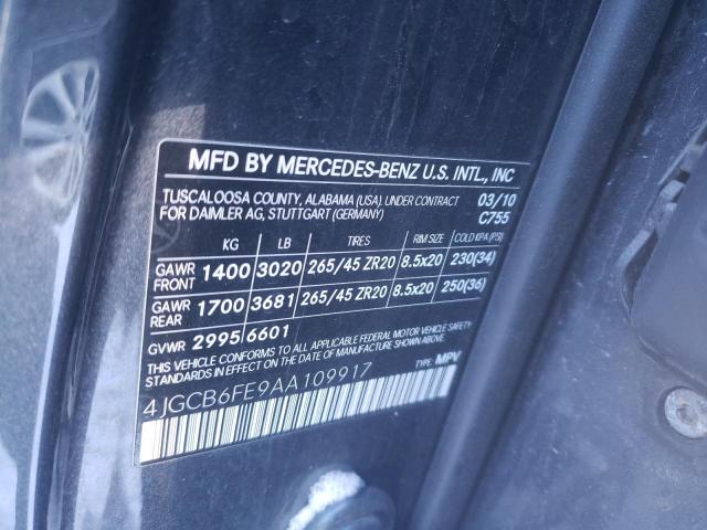 Lot #2339157156 2010 MERCEDES-BENZ R 350 4MAT salvage car