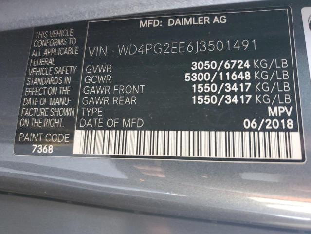 WD4PG2EE6J3501491 | 2018 MERCEDES-BENZ METRIS