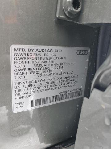 VIN 1HGCV1F16KA106519 2023 AUDI Q3 no.12