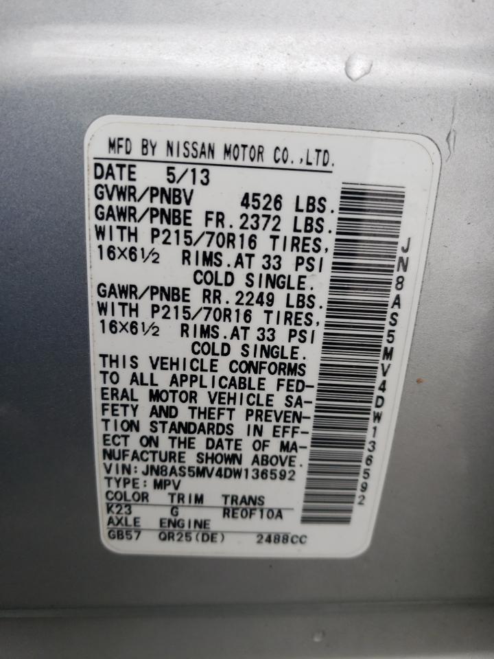 JN8AS5MV4DW136592 2013 Nissan Rogue S JN8AS5MV4DW136592 2013 Nissan Rogue S