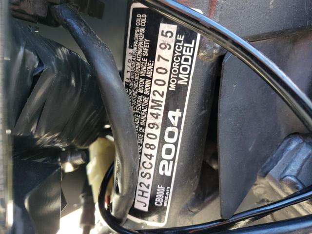 2004 HONDA CB900 F JH2SC48094M200795