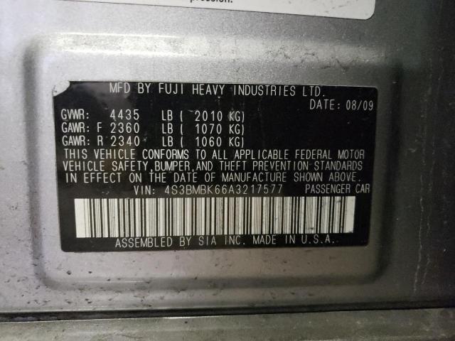 2010 Subaru Legacy 2.5I Limited VIN: 4S3BMBK66A3217577 Lot: 38006964