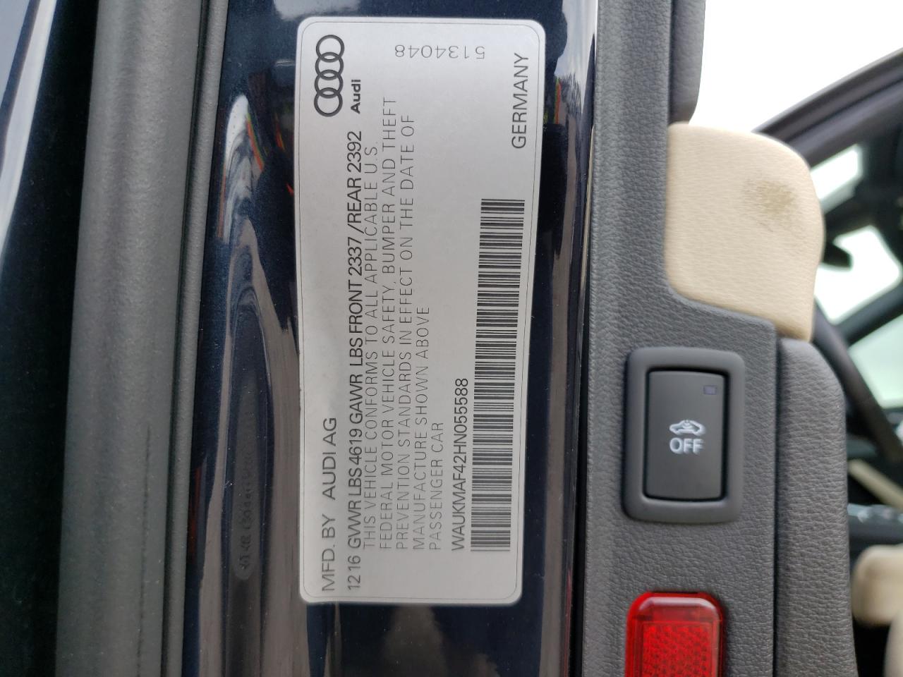 WAUKMAF42HN055588 AUDI A4 2017