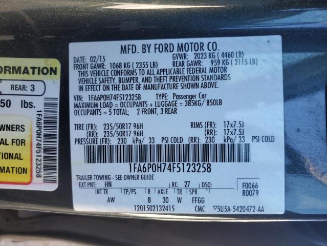 1FA6P0H74F5123258 | 2015 FORD FUSION SE