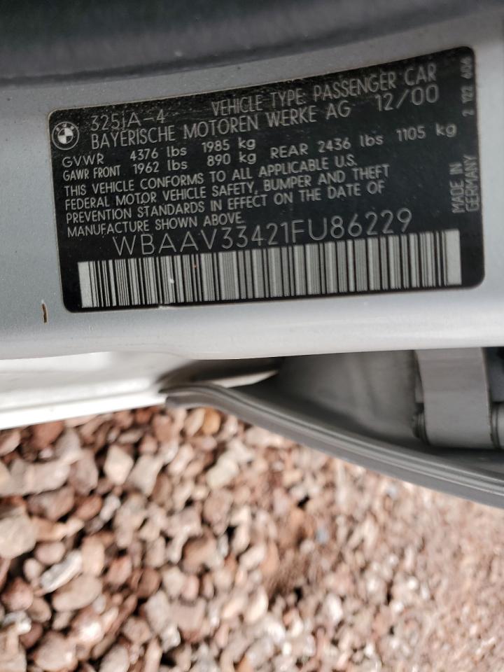 WBAAV33421FU86229 2001 BMW 325 I