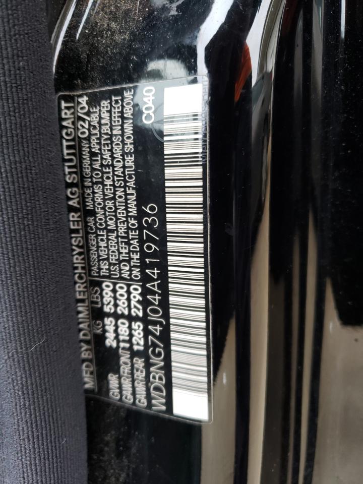 WDBNG74J04A419736 2004 Mercedes-Benz S 55 Amg