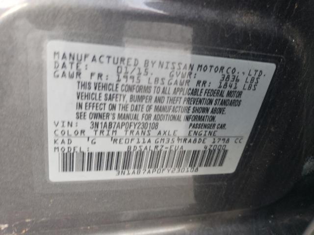 3N1AB7AP0FY230108 | 2015 NISSAN SENTRA S