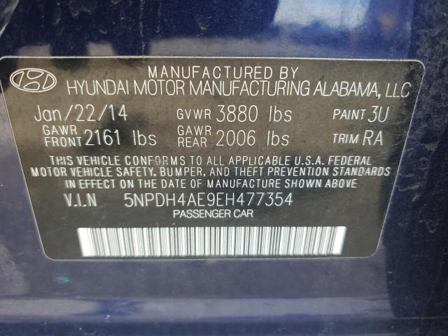 2014 Hyundai Elantra Se VIN: 5NPDH4AE9EH477354 Lot: 40362044