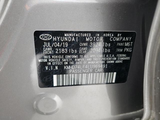 VIN KMHD74LF4LU969491 Hyundai Elantra SE 2020 12