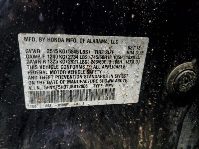 5FNYF5H37JB012808 | 2018 HONDA PILOT EX