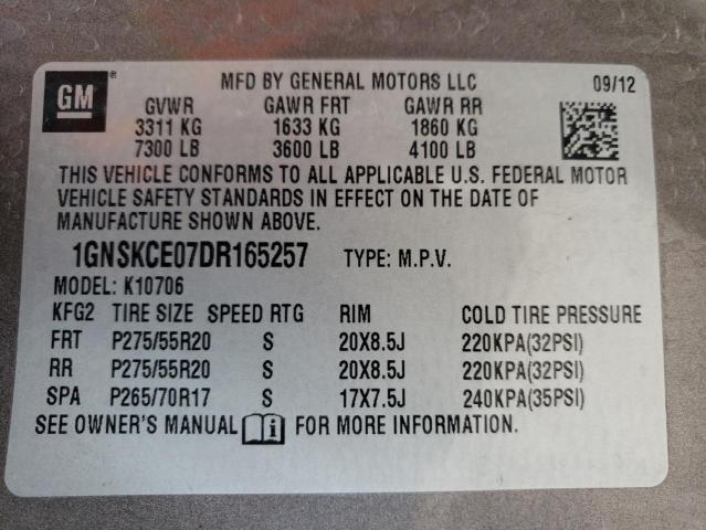 2013 CHEVROLET TAHOE K150 1GNSKCE07DR165257  38221604