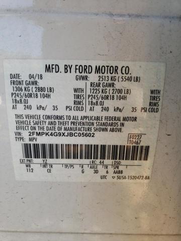 2FMPK4G9XJBC05602 2018 FORD EDGE, photo no. 13