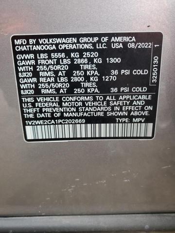 1V2WE2CA1PC202669 | 2023 VOLKSWAGEN ATLAS CROS