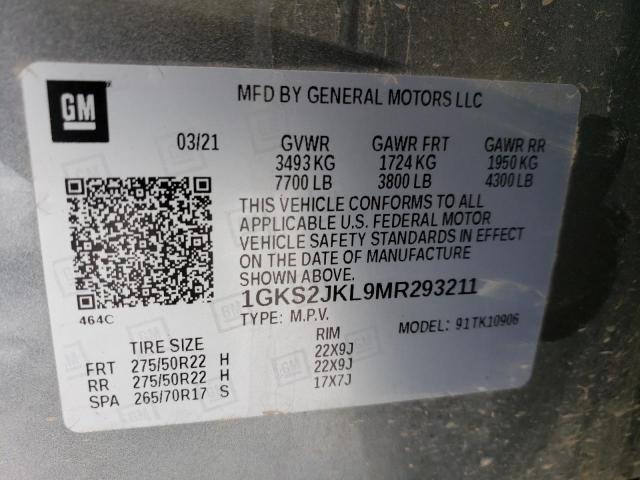 1GKS2JKL9MR293211 | 2021 GMC YUKON XL D