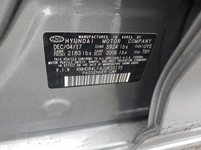 KMHD84LF4JU610135 | 2018 HYUNDAI ELANTRA SE