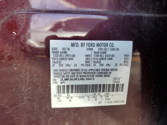 2018 LINCOLN MKX PREMIE 2LMPJ6JR2JBL30413