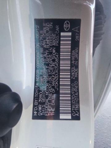 JTDKN3DUXC5458547 2012 Toyota Prius