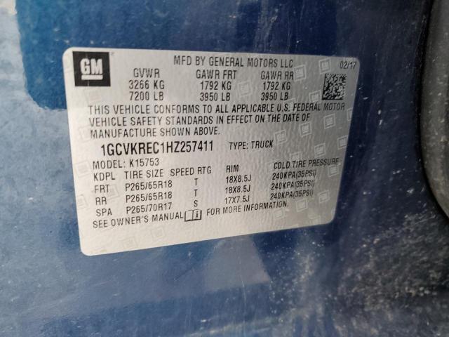 1GCVKREC1HZ257411 | 2017 CHEVROLET SILVERADO