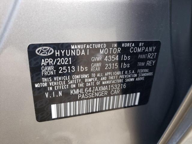 KMHL64JAXMA153216 | 2021 HYUNDAI SONATA SEL