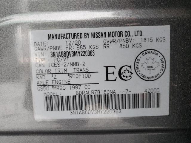 2021 NISSAN SENTRA SR - 3N1AB8DV3MY220363