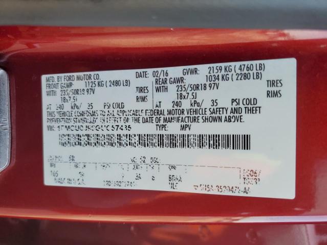 VIN 1FMCU0GX5GUB13963 2016 Ford Escape, SE no.12