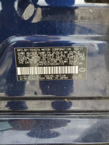 2011 Lexus Is 250 VIN: JTHCF5C21B5049119 Lot: 46662514