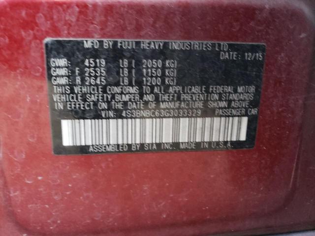 VIN 4S3BNBC63G3033329 2016 SUBARU LEGACY no.12