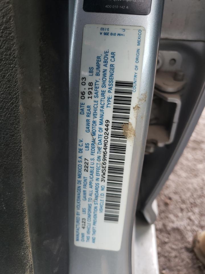 3VWSE69M64M002449 2004 Volkswagen Jetta Gls