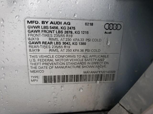 WA1ANAFY7J2143309 2018 AUDI Q5, photo no. 13